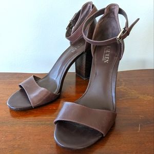 Ralph Lauren Brown Leather Heels